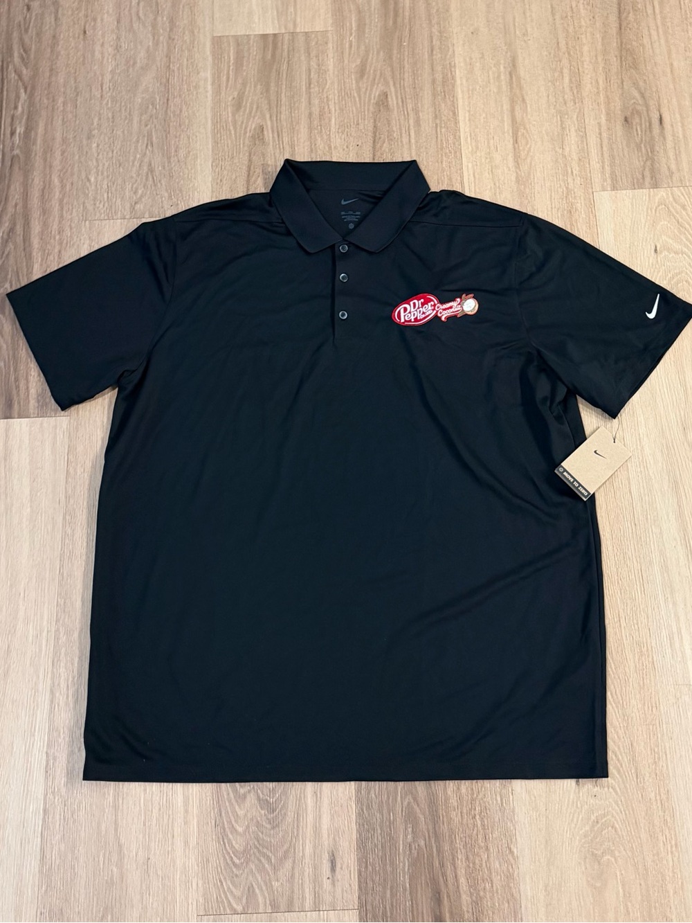 Nike Men’s Black Dr Pepper Creamy Coconut Polo Performance Shirt size XXL NWT